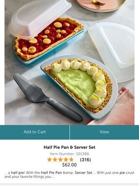 Pampered Chef Half-Pie Pan & Server Set